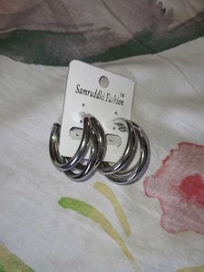 Korean Silver Hoop Earrings