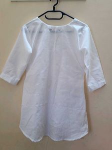 White Embroidered Tunic Top