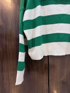 Striped Knit Cropped Sweater