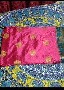 Pink &amp; Teal Silk Saree
