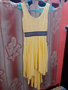 Deep Neck Tailed Dress
