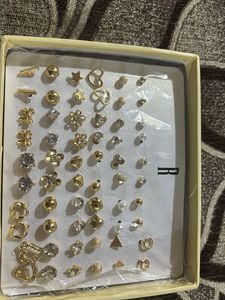 Stud Earring Set - Gold & Crystal
