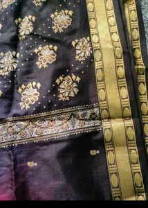 Elegant Red &amp; Black Saree