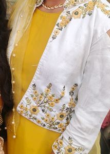 White Coat With Yellow Gown