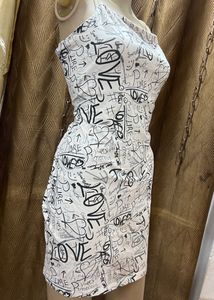 Ginger typography print bodycon mini dress