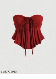 Maroon Strapless Top