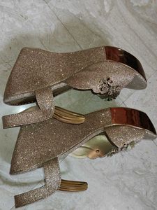 Sparkly Gold Wedges
