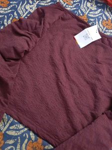 Burgundy Long Sleeve Top
