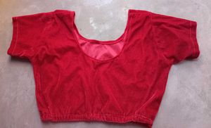 Red Velvet Blouse Top