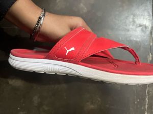 Red Puma Flip Flops