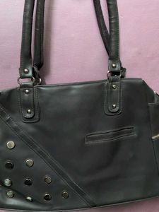 Black Handbag with Studded Detail