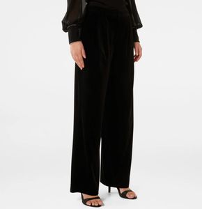 Black Velvet Wide Leg Pants