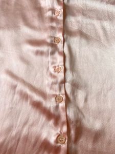 Tokyo Talkies Peach Satin Shirt