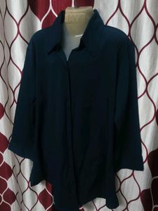 Elegant Blue 3/4 Sleeve Blouse