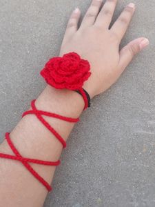 Crochet Red Rose Choker