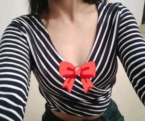 Striped Crop Top For Women