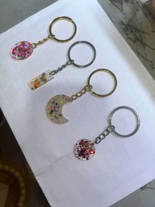 Four Floral Resin Keychain | 4 keychains |
