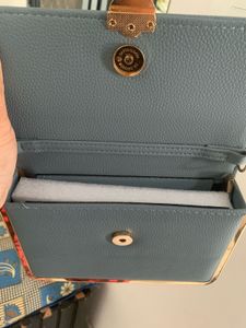 Blue &amp; Gold Accent Clutch For Womn