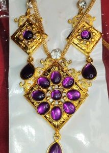 Purple & Gold Necklace Set
