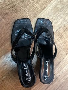 Super Lady Black Heeled Sandal