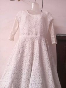 White &amp; Blue Gown With Plazo