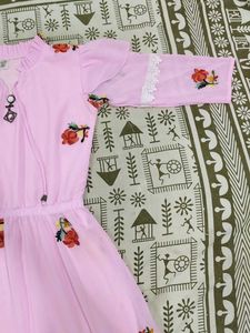 Pink Embroidered Dress