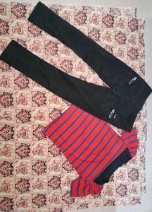 Black Jeans Saffron Top