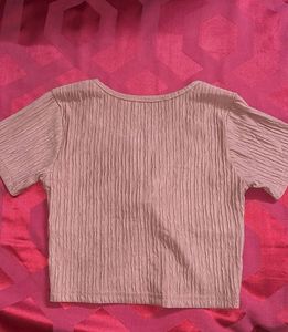 Ribbed Tie-Front Crop Top