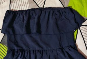 Navy Blue Ruffled Dress