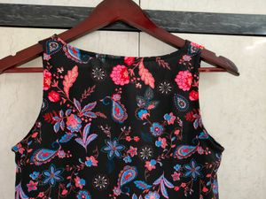 Black And Pink Floral Top