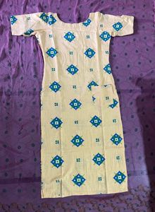 Yellow Pure Cotton Kurti