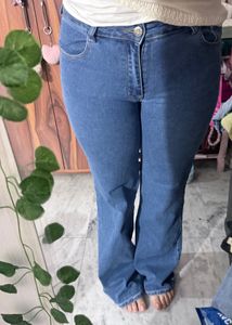 Blue Denim Flared Jeans