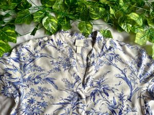 H&amp;M Women’s Blue and White Toile Dress
