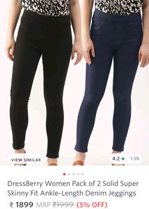 Dressberry Pack Of 2 Denim Skinny Fit Jeggings