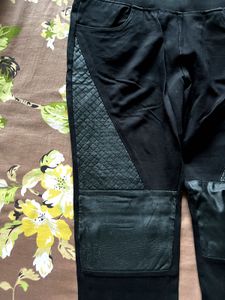 Leather Patchwork Pants