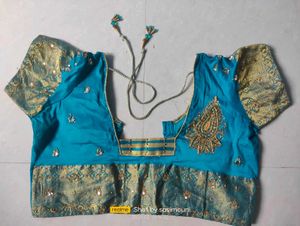 Krishna Blue Colour Pattu Blouse