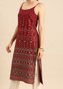 Maroon Printed Kurti