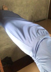 Blue Ribbed Co-ord traps Top &amp; Split Skirt