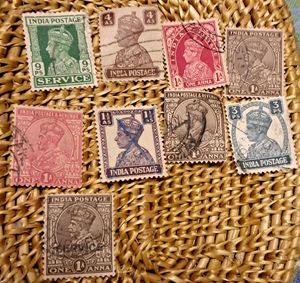 9 Vintage British India Stamps