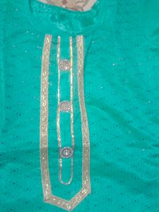 Sky Blue Kurti Gharara Set