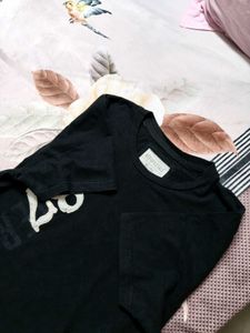 Aeropostale Men Black Regular Fit Cotton Tshirt