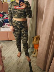Camo Crop Top & Leggings Set