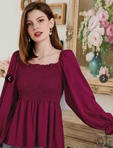Elegant Long Sleeve Peplum Top