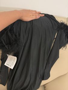 Elegant Feather Trim Dress