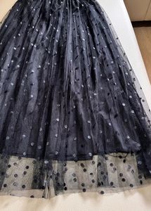 black Polka Dot Tulle Skirt