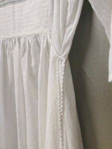 White Swiss Dot A-Line Kurta