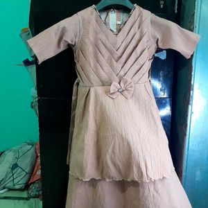 Peach Dress with Pearl Detail