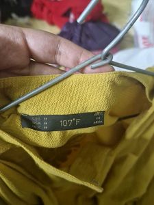 Elegant Mustard Draped Dress Size M