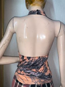 Patterned Halter Neck Top