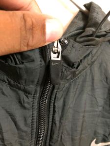 NIKE Dri Fit Full Zip Up Black Hooded Jacket